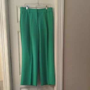 LOFT Green Wide-Leg Trousers